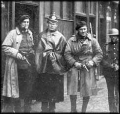 RIC, Auxiliaries and a DMP policeman - the DMP halfheartedly aided British forces up to October 1920.