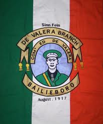 An Irish Volunteer banner from Cavan in 1917 celebrating Eamon de Valera.