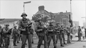 The British Army, deployed to restore order in Belfast in 1969.