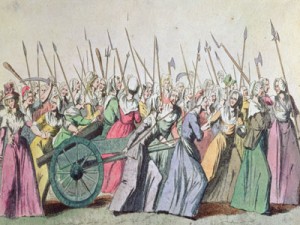 A contemporary depiction of the 'the mob' during the French Revolution.