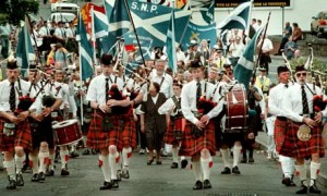 Scottish Nationalists march. Their predecessors in the early 20th century took some inspiration from Irish cultural nationalism. 