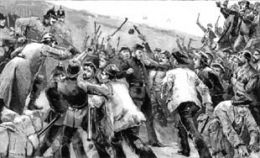 A highland riot. Gaelic speaking Scottish farmers faced some of the same land struggles as did their counterparts in the west of Ireland.