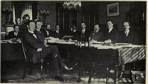 The Free State's constitution committee meets in Dublin's Shelbourne Hotel in 1922.