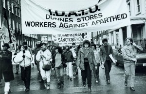 The Dunne's Stores Workers march against apartheid, Dublin 1986.