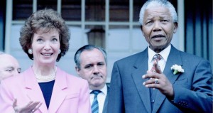 Nelson Mandela with Irish President Mary Robinson