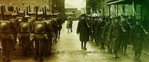 British troops being replaced by Free State troops in Dublin in 1922.