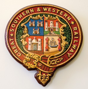 The coats of arms of the Great Southern and Western railway.