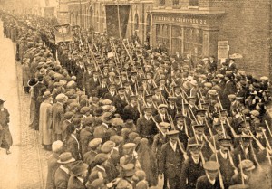 The Irish Volunteers on the march, February 1914. (Courtesy of An Phoblacht).