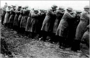 Pro Treaty troops in Leitrim in 1922. The basence of standardised uniforms shows the disorganisation of free State troops in the area.