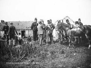 An eviction during the 'Land War' of the 1880s.