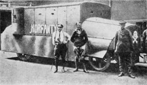 An improvised armoured car made by Polish insurgents in Silesia, where they fought pro-German paramilitaries.