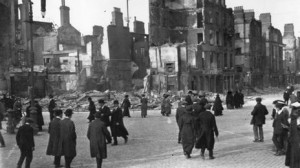 Dublin city centre in ruins in 1916, a taste of the wider war.