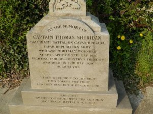 A memorial to Thomas Sheiridan, IRA, killed May 1920. his brother spoke out against the Treaty.
