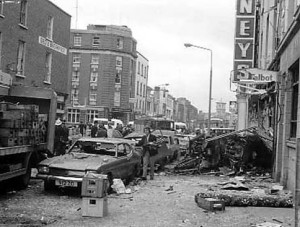 The aftermath of a loyalist bomb in Dublin 1974.