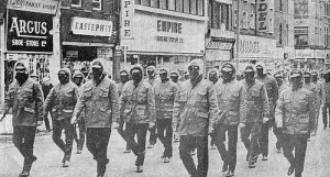 Loyalist paramilitaries march against Sunningdale, 1974.