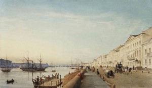 The 'English Embankment' in St Petersberg, 1835.