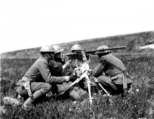 A Hotchkiss machine gun used by US troops in the Great War. It was also used in Ireland from 1919-21.