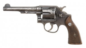 A Smith and Wesson .38 calibre revolver.