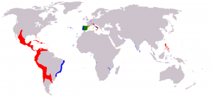 Phillip II's Empire in 1588. (Map c.o. Wikipedia).