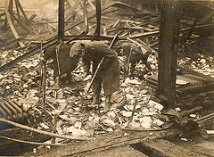 The remains of a burning in Dublin, November 1922.