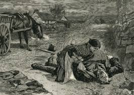 A depiction of roadside murder during the Land War.