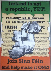 A Sinn Fein poster from the 1970s invokes the proclamation of 1916.