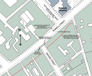 A map of the Moore Street area in 1916.