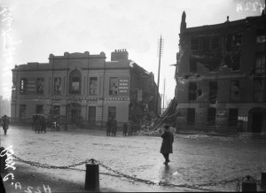 Figure 3, damage to Liberty Hall and Northumberland House.