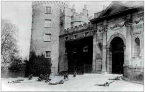 Fighting at Kilkenny Castle during the Civil War in 1922. In 1923 the war still paralyzed the justice system in rural Ireland. 