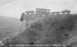 A destroyed railway bridge, in this case in Ballyvoyle, County Waterford.