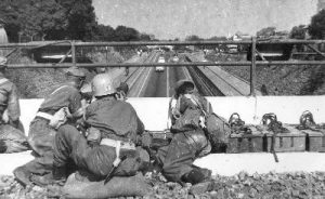 Irish troops at the battle of the Battle of the Tunnel.