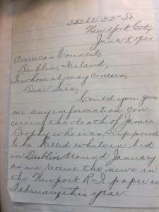 Anna Brophy's letter.