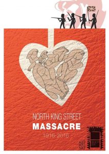 A flyer from the Smithfield Stoneybatter histoy group's commemoration of the North King Street massacre.